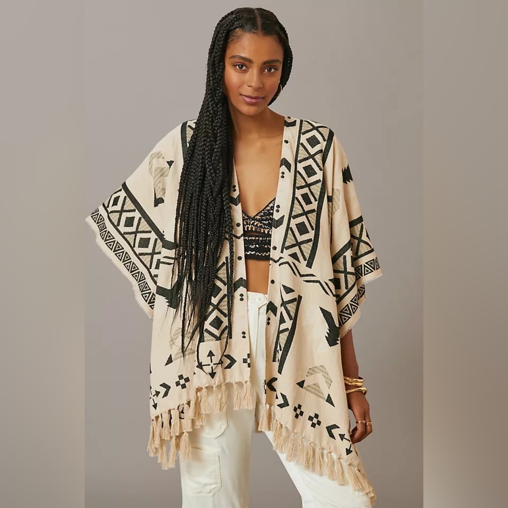 NWT Anthropologie Pilcro fringe kimono. One size.